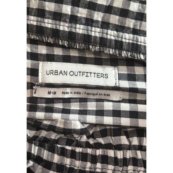 Urban Outfitters Gingham & Tweed Ruffled Mini Dress M Black/White/Green - Picture 4 of 6